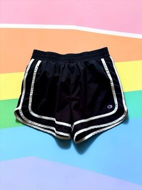 Champion Girls Athletic Shorts Black w/ White Trim Large (14/16) EUC